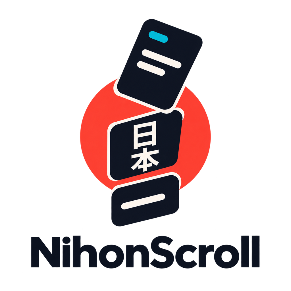 NihonScroll logo with Japanese characters